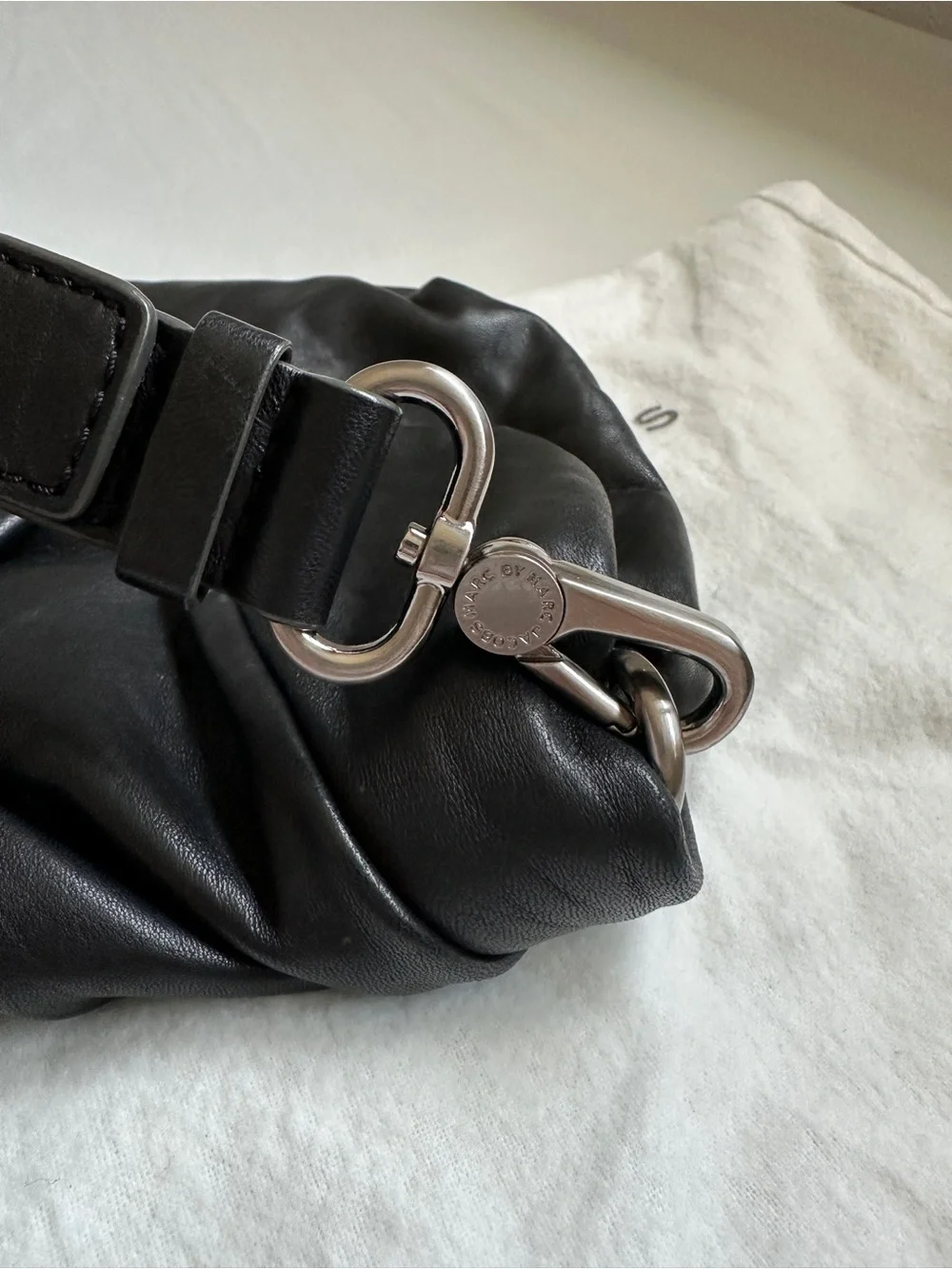Marc by Marc Jacobs Black Leather Shoulder Bag - Remove Strap Converts to Clutch